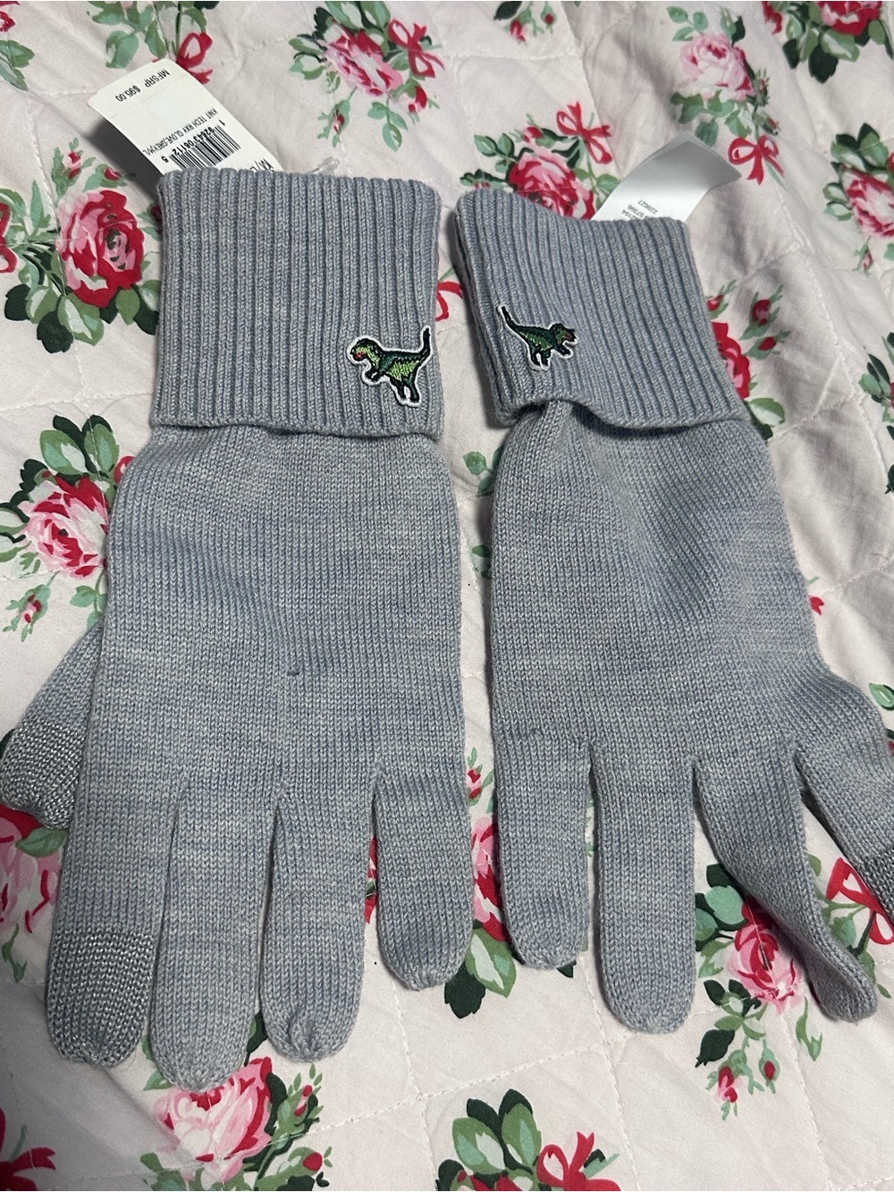 Coach Rexy Light Gray Knit Gloves